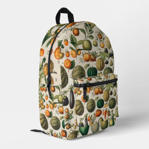 Fruit Vegetable Botanical Scientific Illustration Printed Backpack