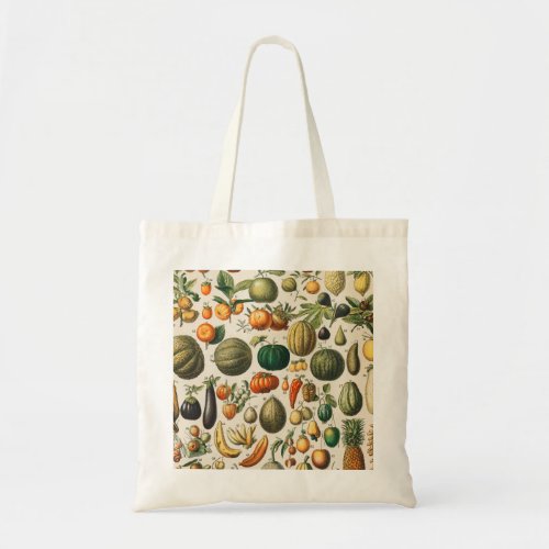 Fruit Vegetable Botanical Scientific Illustration Tote Bag