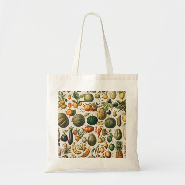 Fruit Vegetable Botanical Scientific Illustration Tote Bag (Front)
