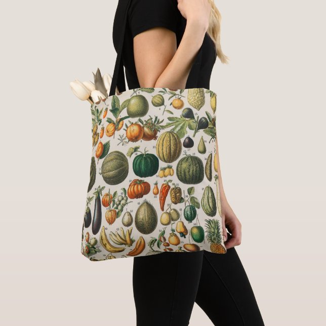 Fruit Vegetable Botanical Scientific Illustration Tote Bag (Close Up)
