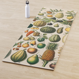 Fruit Vegetable Botanical Scientific Illustration Yoga Mat