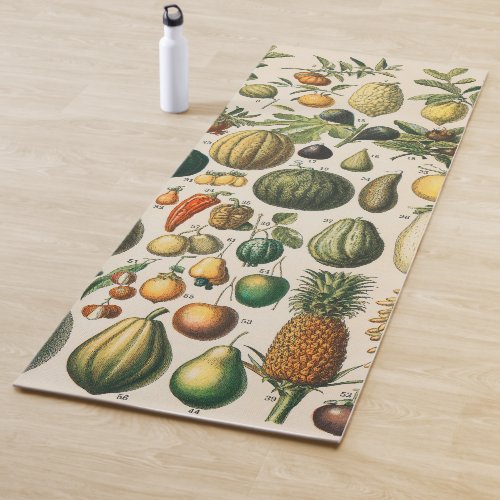 Fruit Vegetable Botanical Scientific Illustration Yoga Mat