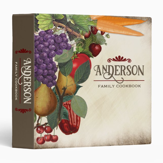 Fruit vegetable mega plant cooking baking recipe c 3 ring binder (Front/Spine)