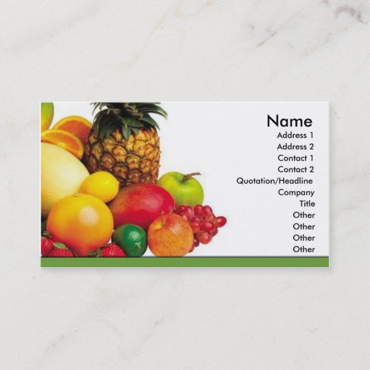 fruit & vegetables Business Card | Zazzle.com