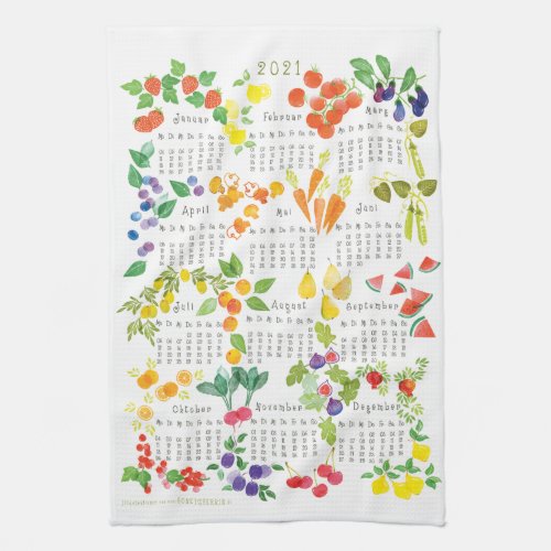 Fruit Vegetables _ Calendar 2021 Kitchen Towel