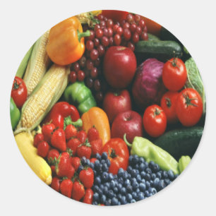 FRUIT & VEGETABLES CLASSIC ROUND STICKER