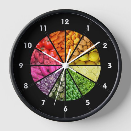 Fruit  Vegetables Colorful Nutrition Health Clock