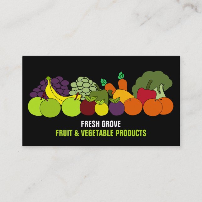 Fruit & Vegetables, Greengrocers Business Card (Front)