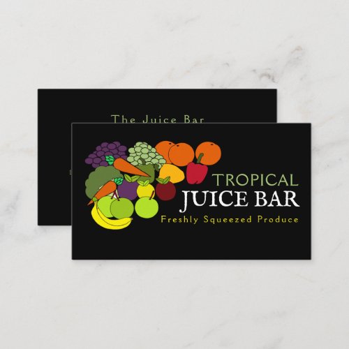 Fruit  Vegetables Juice Bar Business Card