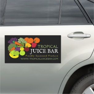 Fruit & Vegetables, Juice Bar Car Magnet