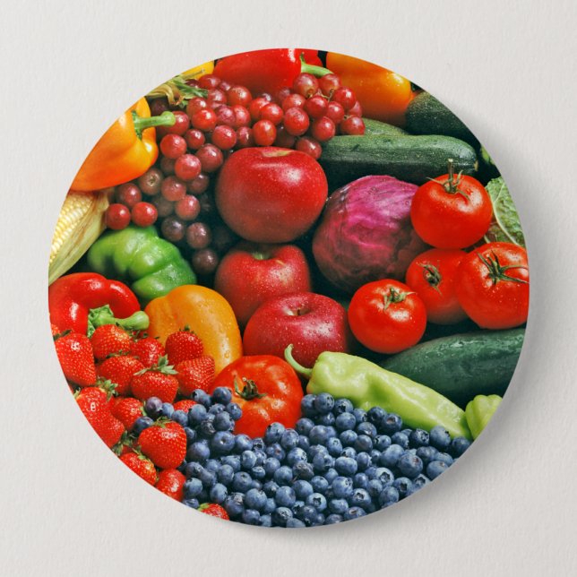 fruit & vegetables pinback button (Front)
