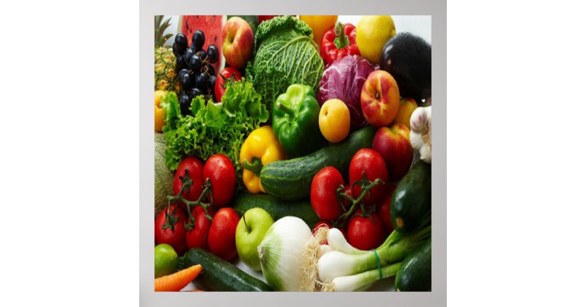 FRUIT & VEGETABLES POSTER | Zazzle.com