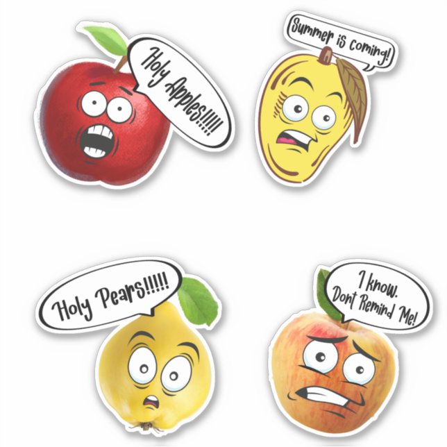 Fruit & Veggie Chat8 Sticker (Front)