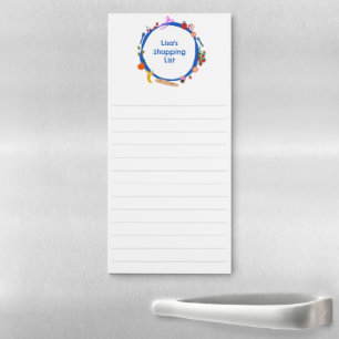 Fruit & Veggie Picnic CUSTOM Grocery Shopping List Magnetic Notepad