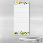 Fruit & Veggies Grocery Shopping Market List Magnetic Notepad<br><div class="desc">Make your shopping lists in style with this customizable grocery shopping,  meal planning or to-do list notepad. Customize or add text to suit your needs. Keep or delete the lines too. Check my shop for more sizes and styles!</div>