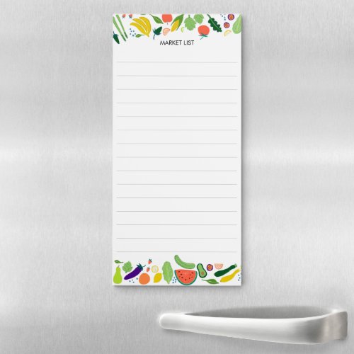 Fruit  Veggies Grocery Shopping Market List Magnetic Notepad