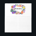 Fruit & Veggies Illustration Grocery Shopping List Notepad<br><div class="desc">Make your shopping lists in style with this customizable grocery shopping,  meal planning or to-do list notepad. Customize or add text to suit your needs. Keep or delete the lines too. Check my shop for more sizes and styles!</div>