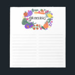 Fruit & Veggies Illustration Grocery Shopping List Notepad<br><div class="desc">Make your shopping lists in style with this customizable grocery shopping,  meal planning or to-do list notepad. Customize or add text to suit your needs. Keep or delete the lines too. Check my shop for more sizes and styles!</div>