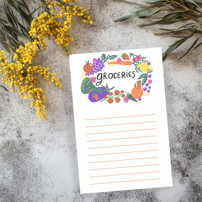 Fruit & Veggies Illustration Grocery Shopping List Post-it Notes (Fruit & Veggies Illustration Grocery Shopping List Post-it Notes
)