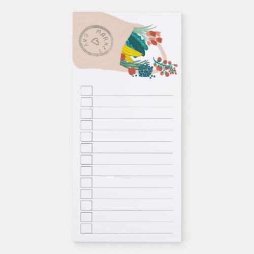 Fruit  Veggies Spilled Tote Grocery Shopping List Magnetic Notepad