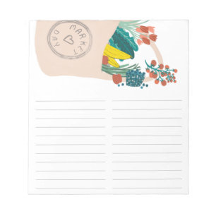 Fruit & Veggies Spilled Tote Grocery Shopping List Notepad