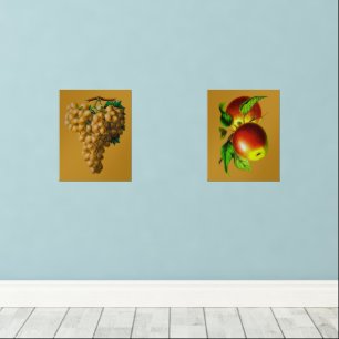 Fruit Wall Art Grapes and Apples Wall Art Sets