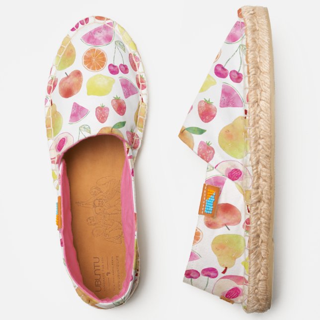 Fruit Watercolor Painting Espadrilles (Side)