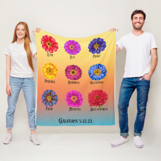 Fruitage of the spirit With Zinnias Fleece Blanket