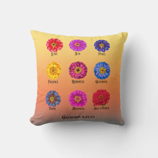 Fruitage of the spirit With Zinnias Throw Pillow