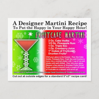 Fruitcake Christmas Martini Recipe Postcard