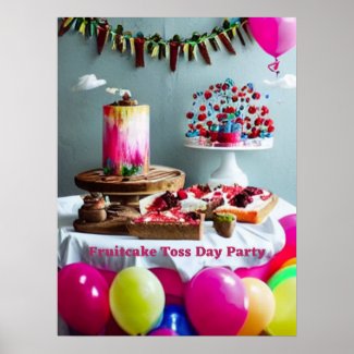 Fruitcake Toss Day Party Poster Winter Holiday