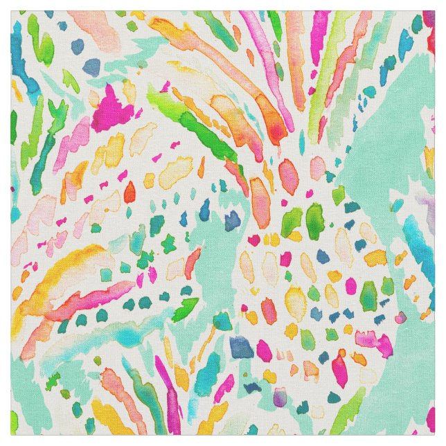 FRUITFETTI Colorful Party Pineapples Fabric (Close Up)