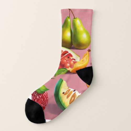 Fruitful Fantasia A Vibrant Symphony of Natures  Socks