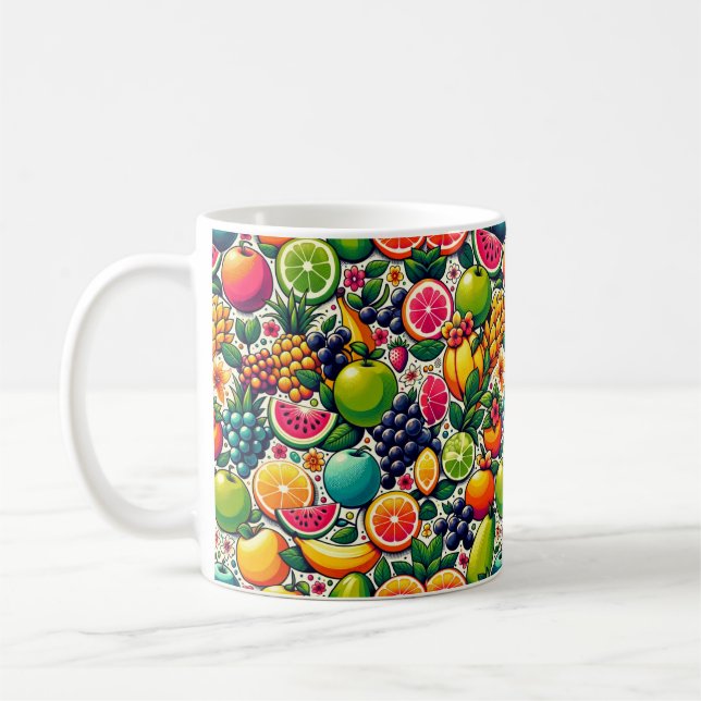Fruitful Harmony: A Symphony of Nature's Bounty Coffee Mug (Left)