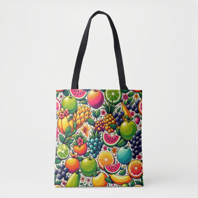 Fruitful Harmony: A Symphony of Nature's Bounty Tote Bag (Front)
