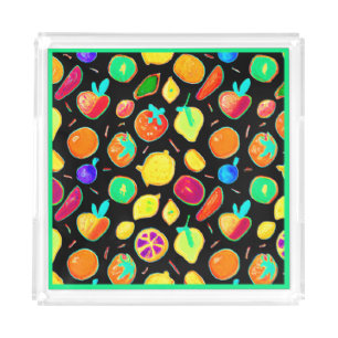 Fruitful Neon Visions Design Acrylic Tray