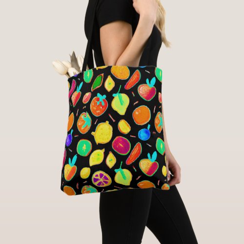 Fruitful Neon Visions Design Tote Bag