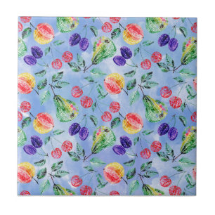 Fruits and berries. ceramic tile