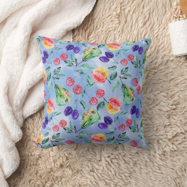 Fruits and berries. throw pillow (Blanket)