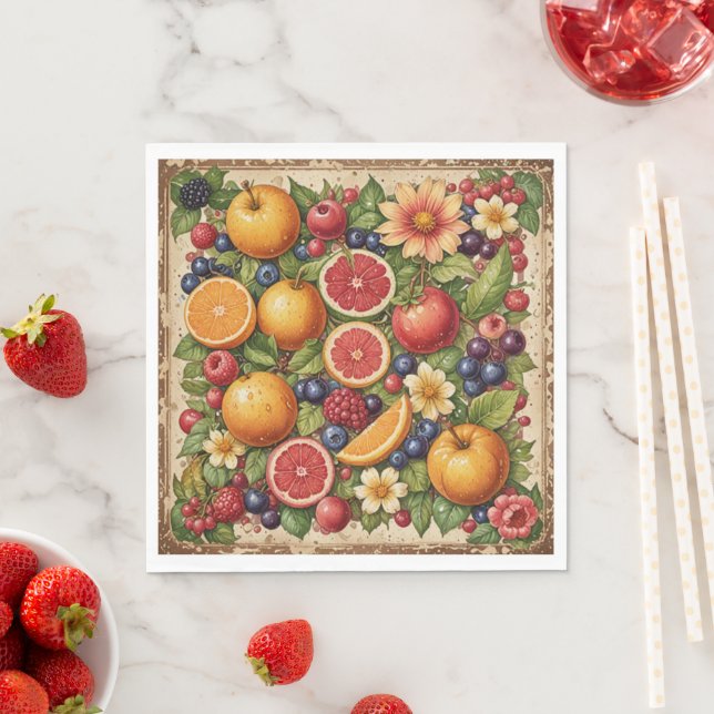 Fruits and flower napkins (Insitu)