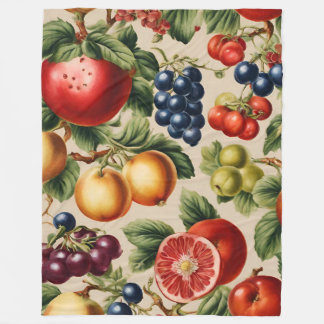 Fruits and Flowers from Luxury Italian Garden Fleece Blanket