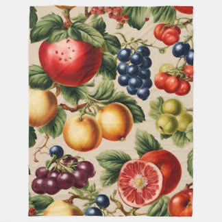 Fruits and Flowers from Luxury Italian Garden Fleece Blanket