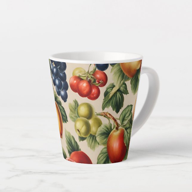 Fruits and Flowers from Luxury Italian Garden Latte Mug (Right Angle)