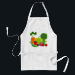 Fruits and Vegetables Apron<br><div class="desc">These little guys are a happy bunch aren't they? A great gift for the avid gardener or chef. Enthusiastic fruits and veggies pose for a group picture. Add text, a border or a background color. Customize to your needs. Original artwork by Night Owl's Menagerie, 2010. All rights reserved.</div>