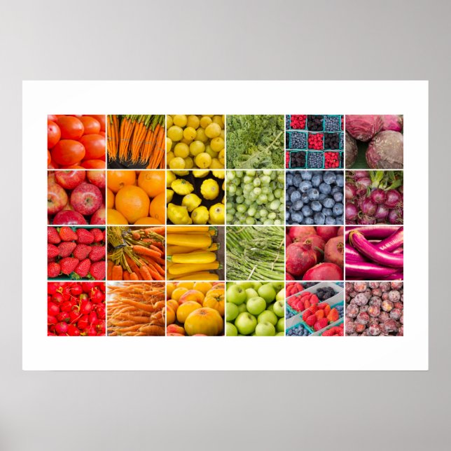 Fruits and Vegetables Collage Poster (Front)
