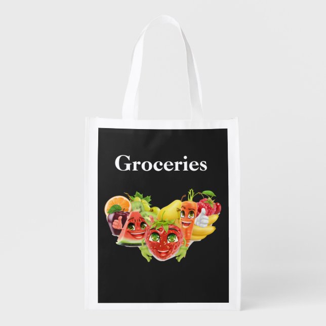 Fruits And Vegetables Grocery Bag (Front)