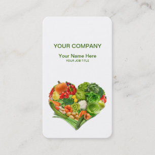 Fruits and Vegetables Heart Business Card