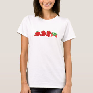 Fruits and Vegetables in the Colour Red T-Shirt