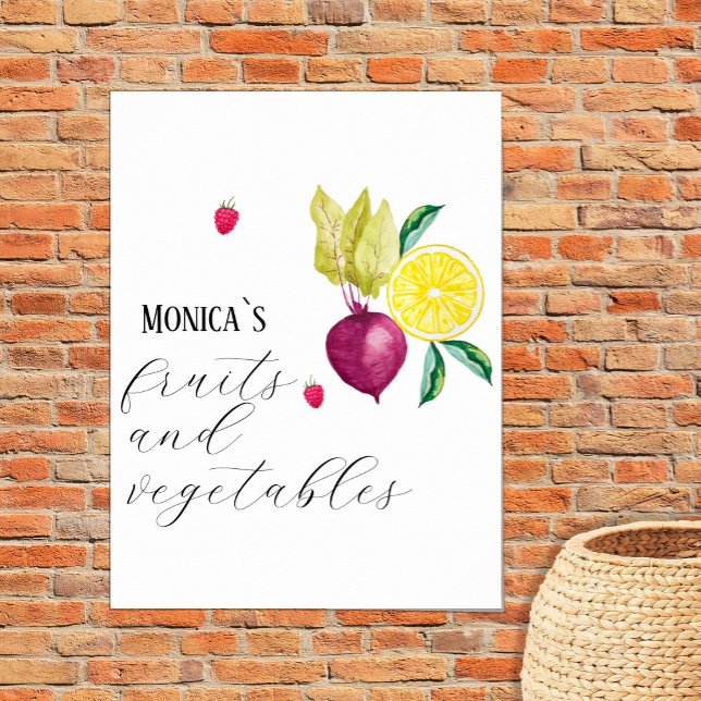 Fruits and Vegetables Monogrammed Small Business Poster (Creator Uploaded)