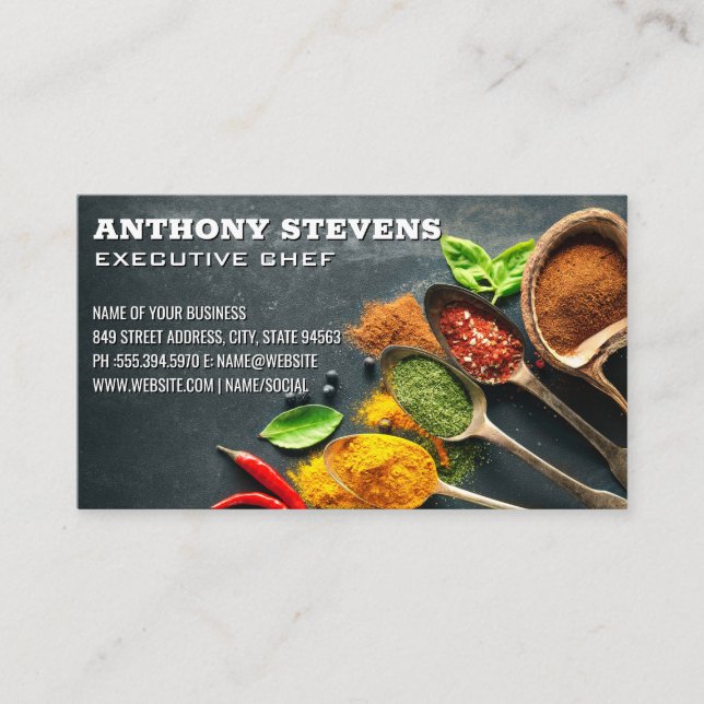 Fruits and Vegetables on Table Business Card (Front)